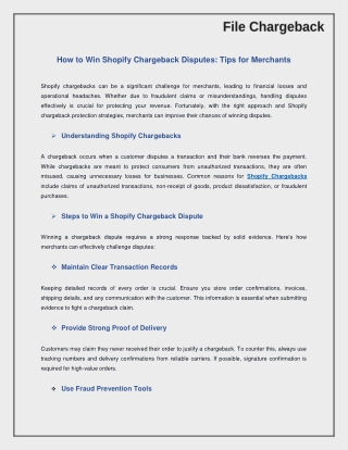 Shopify Chargeback