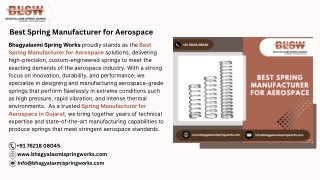 Best Spring Manufacturer for Aerospace