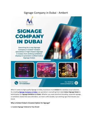 Signage Company in Dubai