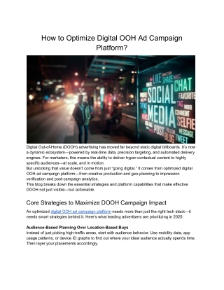 How to Optimize Digital OOH Ad Campaign Platform