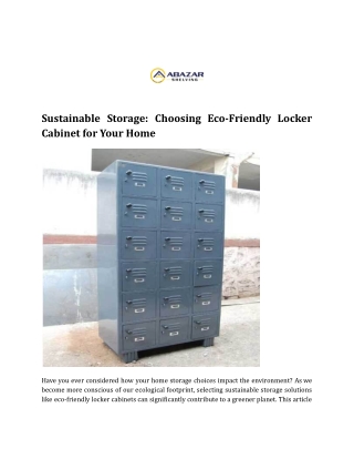 Sustainable Storage_ Choosing Eco-Friendly Locker Cabinet for Your Home