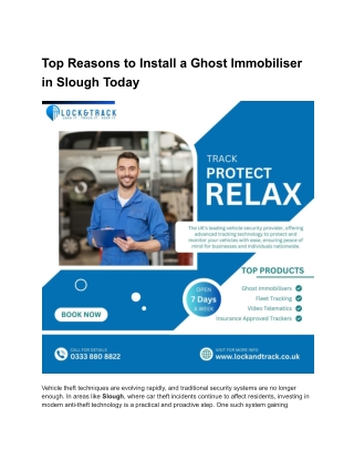 Top Reasons to Install a Ghost Immobiliser in Slough