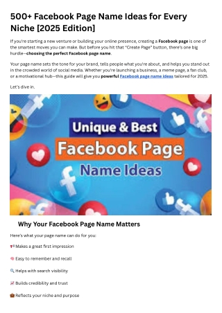 Facebook Page Name Ideas (6)