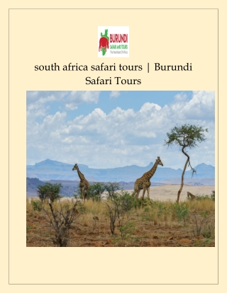 south africa safari tours | Burundi Safari Tours