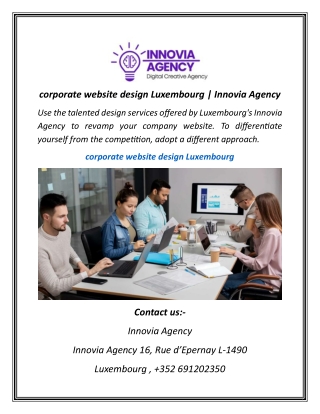 corporate website design Luxembourg  Innovia Agency