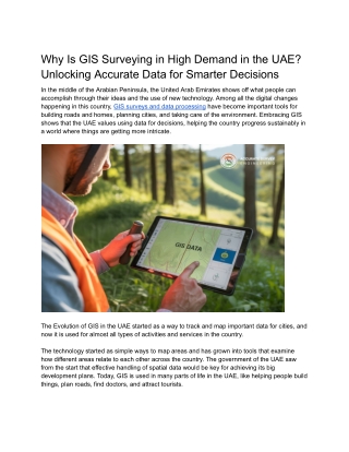 Why Is GIS Surveying in High Demand in the UAE Unlocking Accurate Data for Smarter Decisions