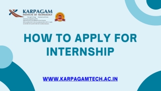 How to Apply for Internship
