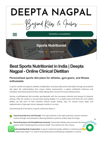 Sports Nutritionist Near me