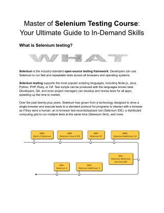 Best selenium testing course in coimbatore | Skyappz Academy