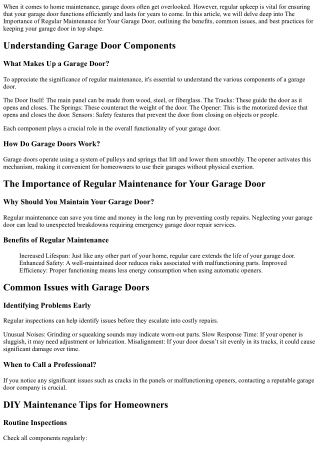 The Importance of Regular Maintenance for Your Garage Door