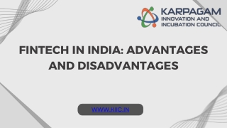 Fintech in India Advantages and Disadvantages