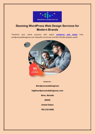 Stunning WordPress Web Design Services for Modern Brands