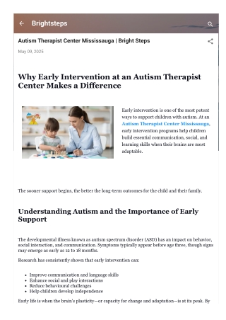 Autism Therapist Center Mississauga