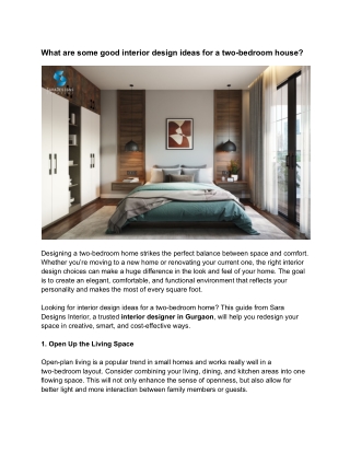 What are some good interior design ideas for a two-bedroom house