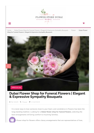 Elegant Funeral Flowers | Dubai Flower Shop for Sympathy & Condolence
