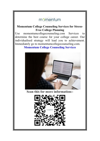 Momentum College Counseling Services for Stress-Free College Planning