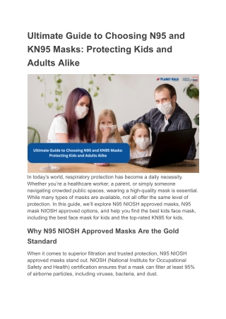 Ultimate Guide to Choosing N95 and KN95 Masks_ Protecting Kids and Adults Alike