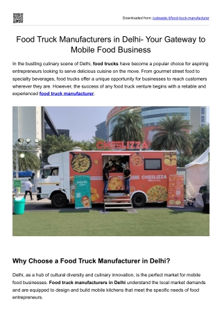 Food Truck Manufacturers in Delhi- Your Gateway to Mobile Food Business