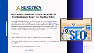 5 Ways an SEO Company Can Optimize Your Website for Better Rankings and Google’s 2025 Algorithm Updates