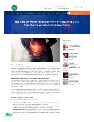 The Role of Weight Management in Reducing GERD Symptoms A Comprehensive Guide