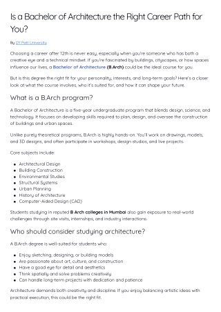 Is a Bachelor of Architecture the Right Career Path for You