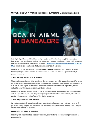 Why Choose BCA in Artificial Intelligence