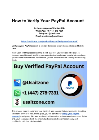 How to Verify Your PayPal Account