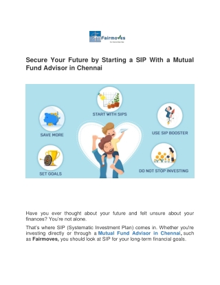 Secure Your Future by Starting a SIP With a Mutual Fund Advisor in Chennai