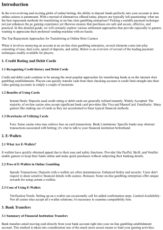 The Top Repayment Techniques for Transferring at Online Slots Gambling Establish