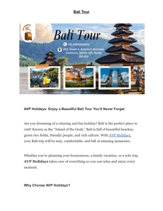 Bali Tour package