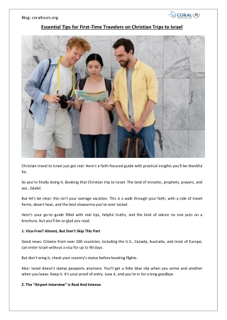 Essential Tips for First-Time Travelers on Christian Trips to Israel