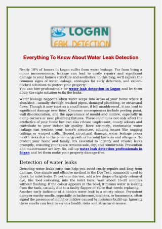 Everything To Know About Water Leak Detection