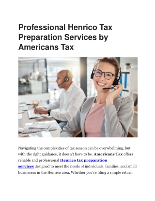 AmericansTax - Professional Henrico Tax Preparation Services for Accurate Return