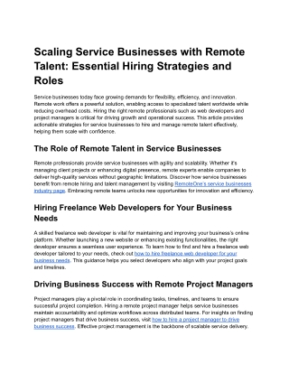 Scaling Service Businesses with Remote Talent_ Essential Hiring Strategies and Roles