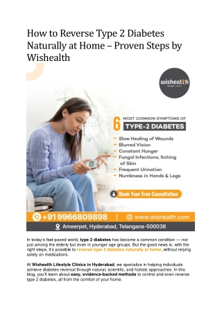 How to Reverse Type 2 Diabetes Naturally at Home – Proven Steps by Wishealth