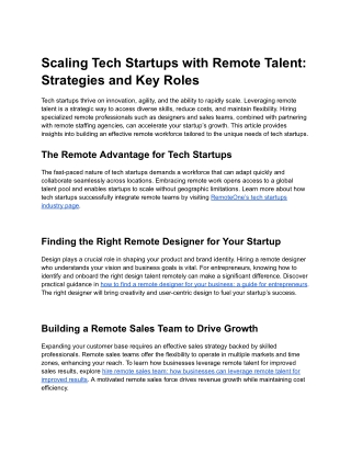 Scaling Tech Startups with Remote Talent_ Strategies and Key Roles