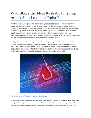 Who Offers the Most Realistic Phishing Attack Simulations in Dubai