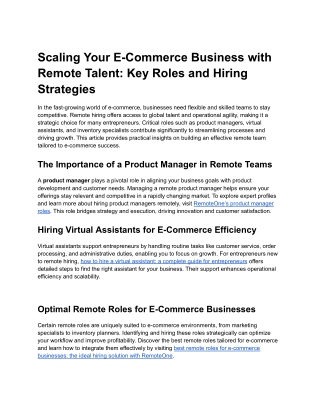 Scaling Your E-Commerce Business with Remote Talent_ Key Roles and Hiring Strategies