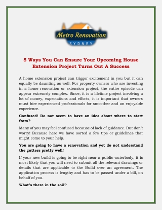 5 Ways You Can Ensure Your Upcoming House Extension Project Turns Out A Success