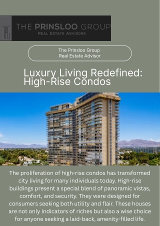 Luxury Living Redefined: High-Rise Condos