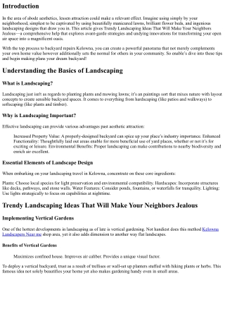 “Trendy Landscaping Ideas That Will Make Your Neighbors Jealous”