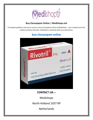Buy Clonazepam Online | Medishops.net