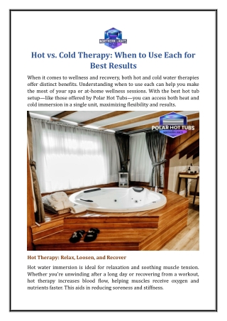 Hot vs. Cold Therapy: When to Use Each for Best Results