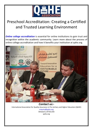 Preschool Accreditation: Creating a Certified and Trusted Learning Environment