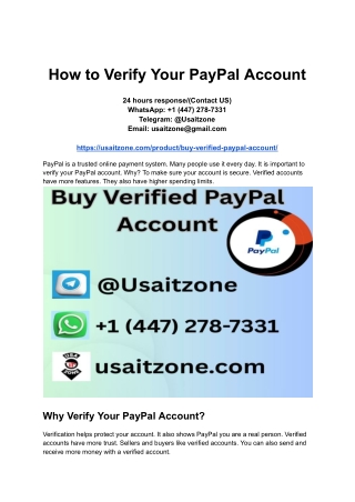How to Verify Your PayPal Account