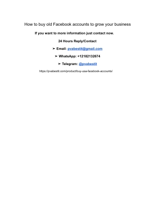 How to buy old Facebook accounts to grow your business