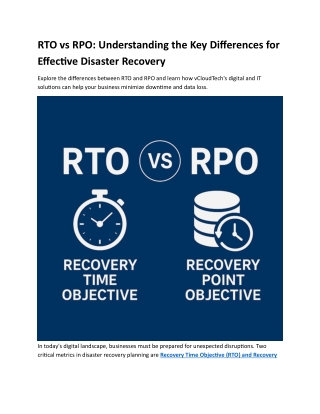 RTO vs RPO: Understanding the Key Differences for Effective Disaster Recovery