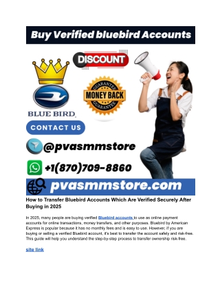 How to Transfer Bluebird Accounts Which Are Verified Securely After Buying in 2025