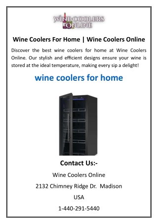 Wine Coolers For Home