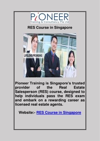 RES Course in Singapore